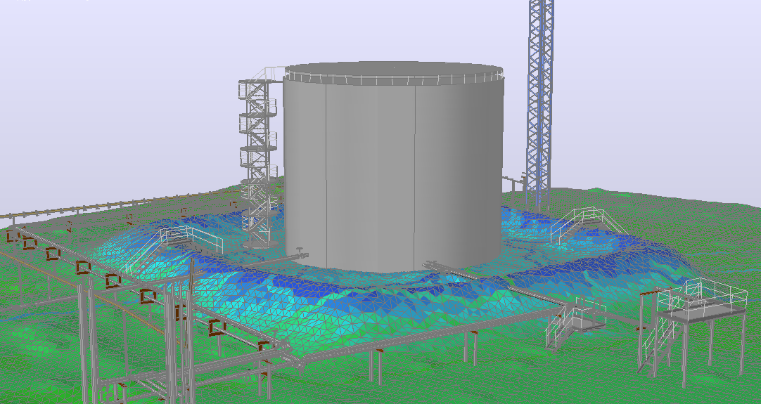 3D-модель резервуара, построенная по данным лазерного сканирования