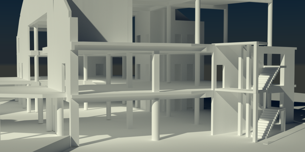 Исполнительная 3D-модель бетонной коробки строящегося аквапарка