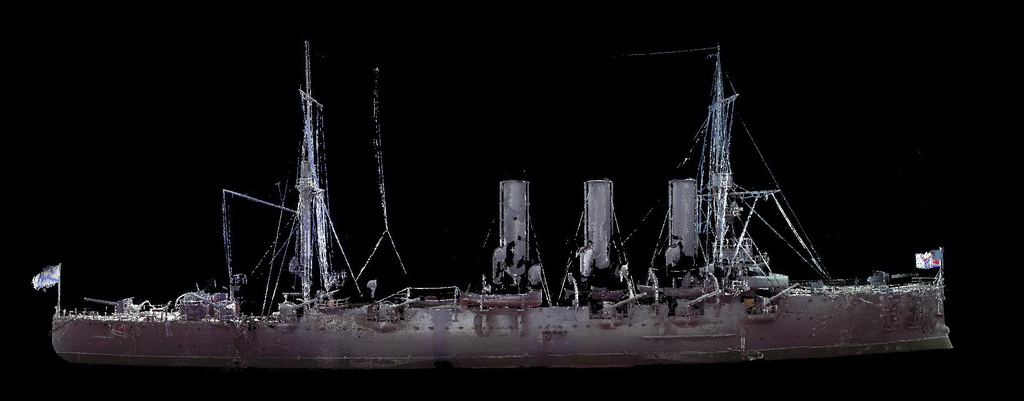 Крейсер "Аврора". Фрагмент облака точек корпуса корабля.