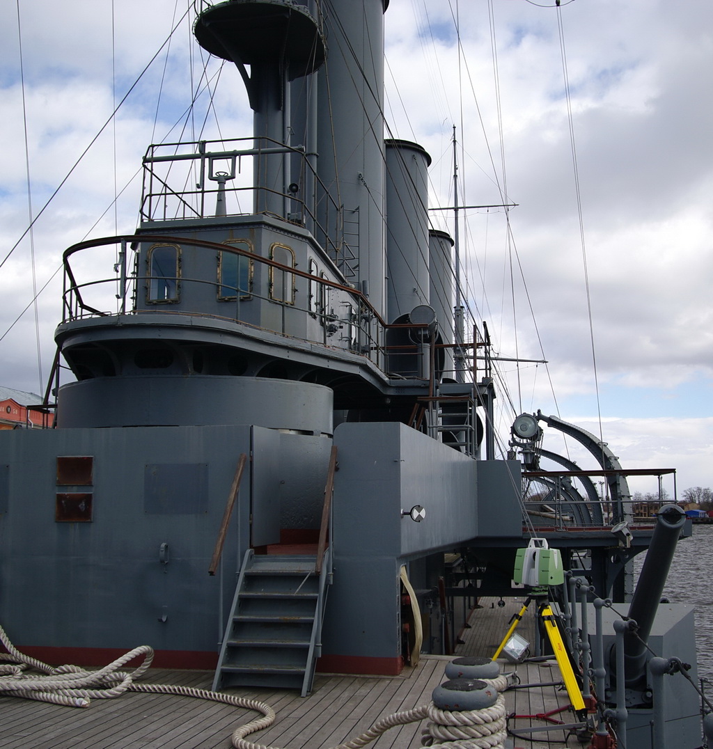 Laser scanning of "Avrora" cruiser