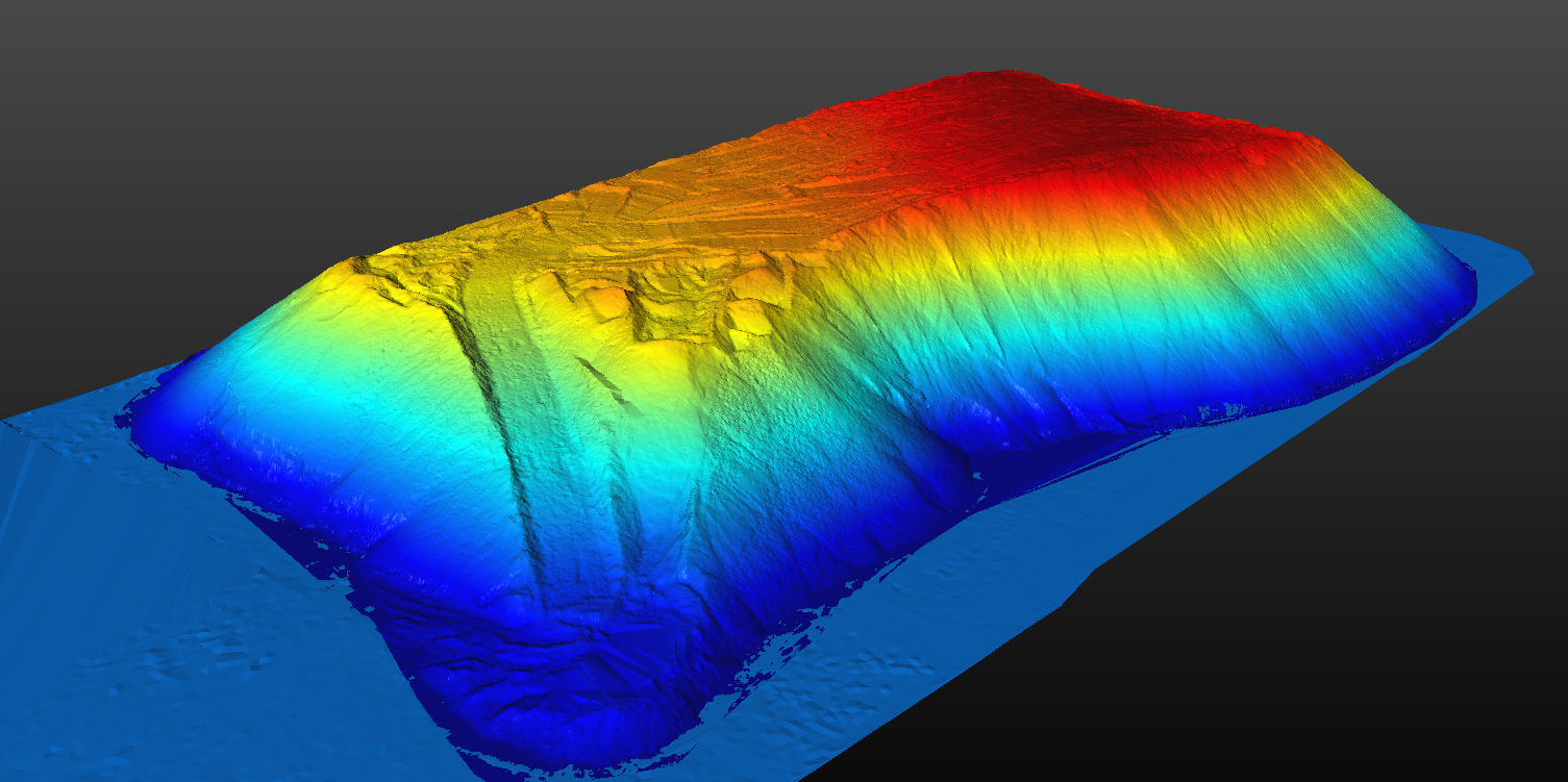 3D-model of the stockpile of a bulk material, obtained by 3D laser scanning