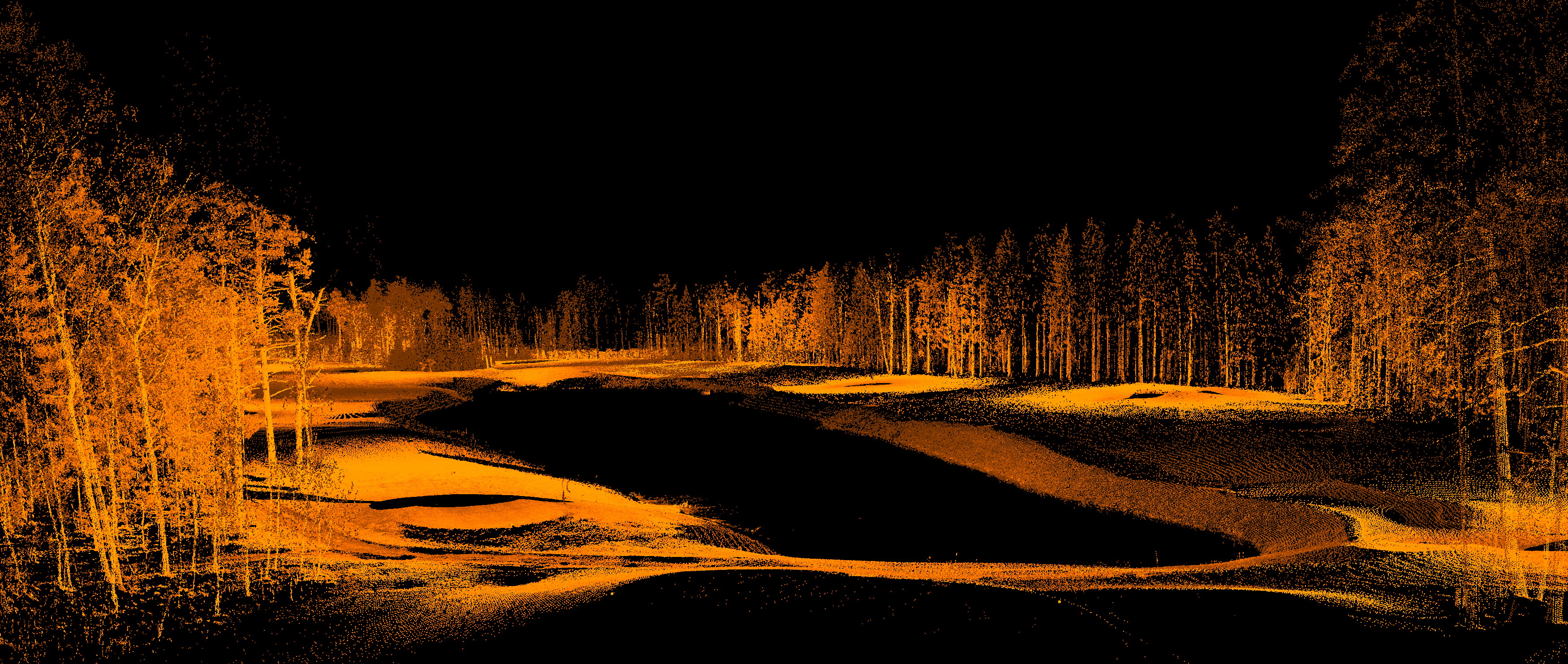 The point cloud of a land surface - the result of laser scanning in land surveying