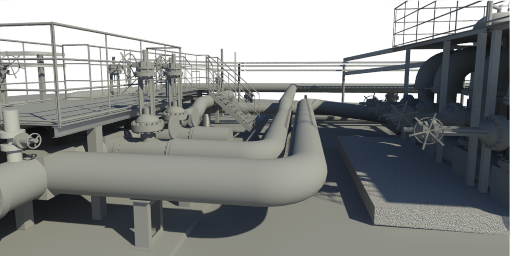 BIM-model of the oil pump station - the result of laser scanning