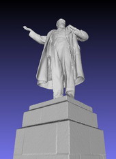 3D model of the sculpture of Vladimir Lenin, obtained by laser scanning.