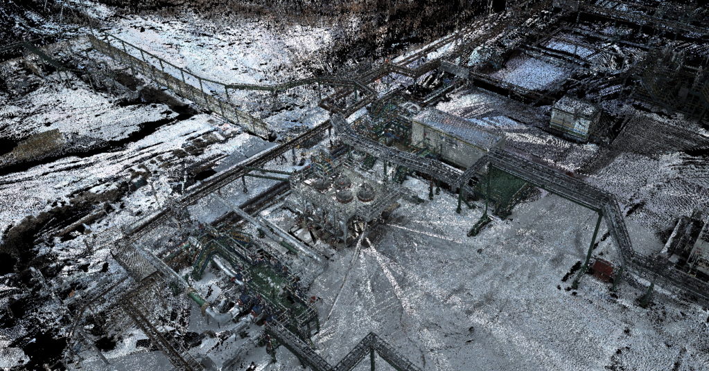 The part of point cloud of the oil facility