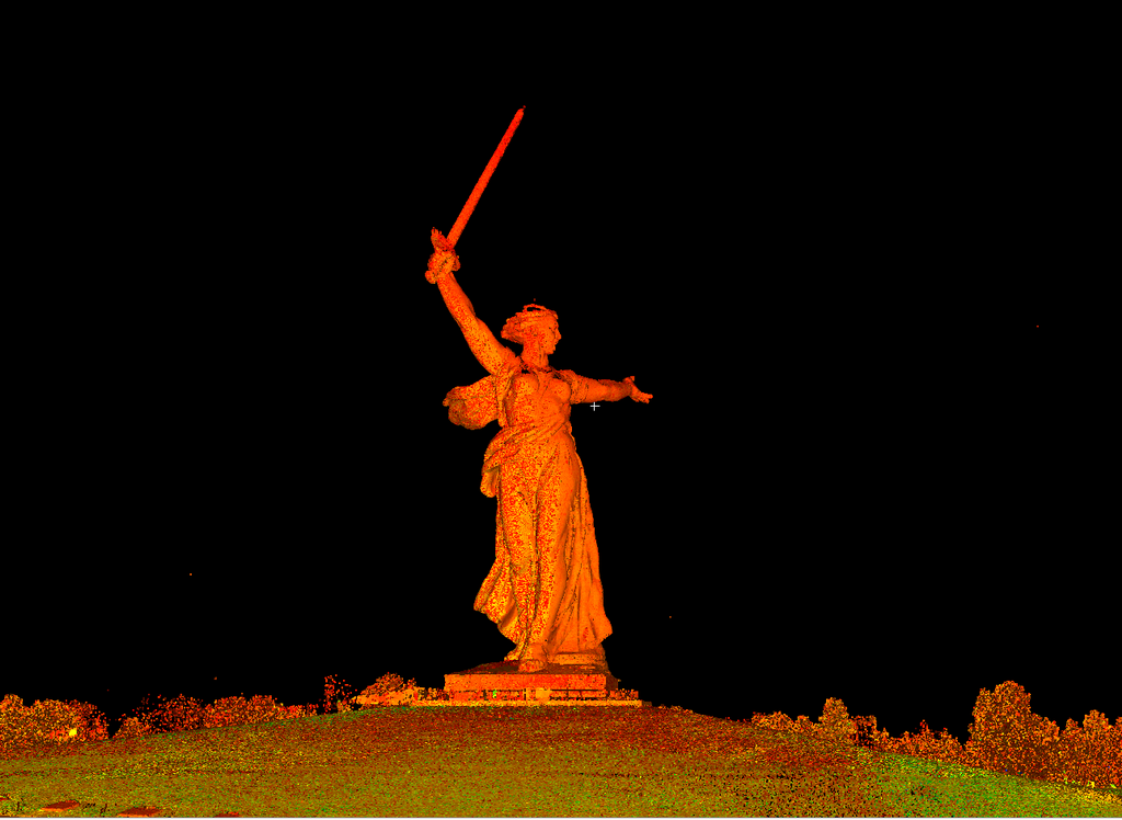 The point cloud of the 85 meters high sculpture