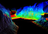 The point cloud of the slope. The view from the water basin.