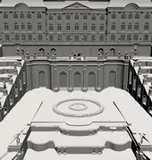 Фрагмент 3D-модели дворца и каскада, построенной по данным лазерного сканирвоания