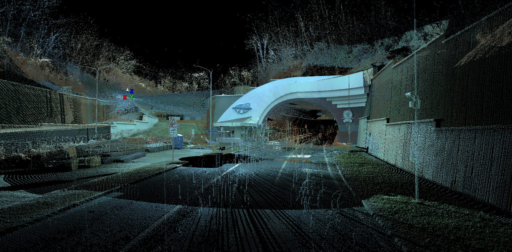 A point cloud painted in real colours from the scanner's built-in camera