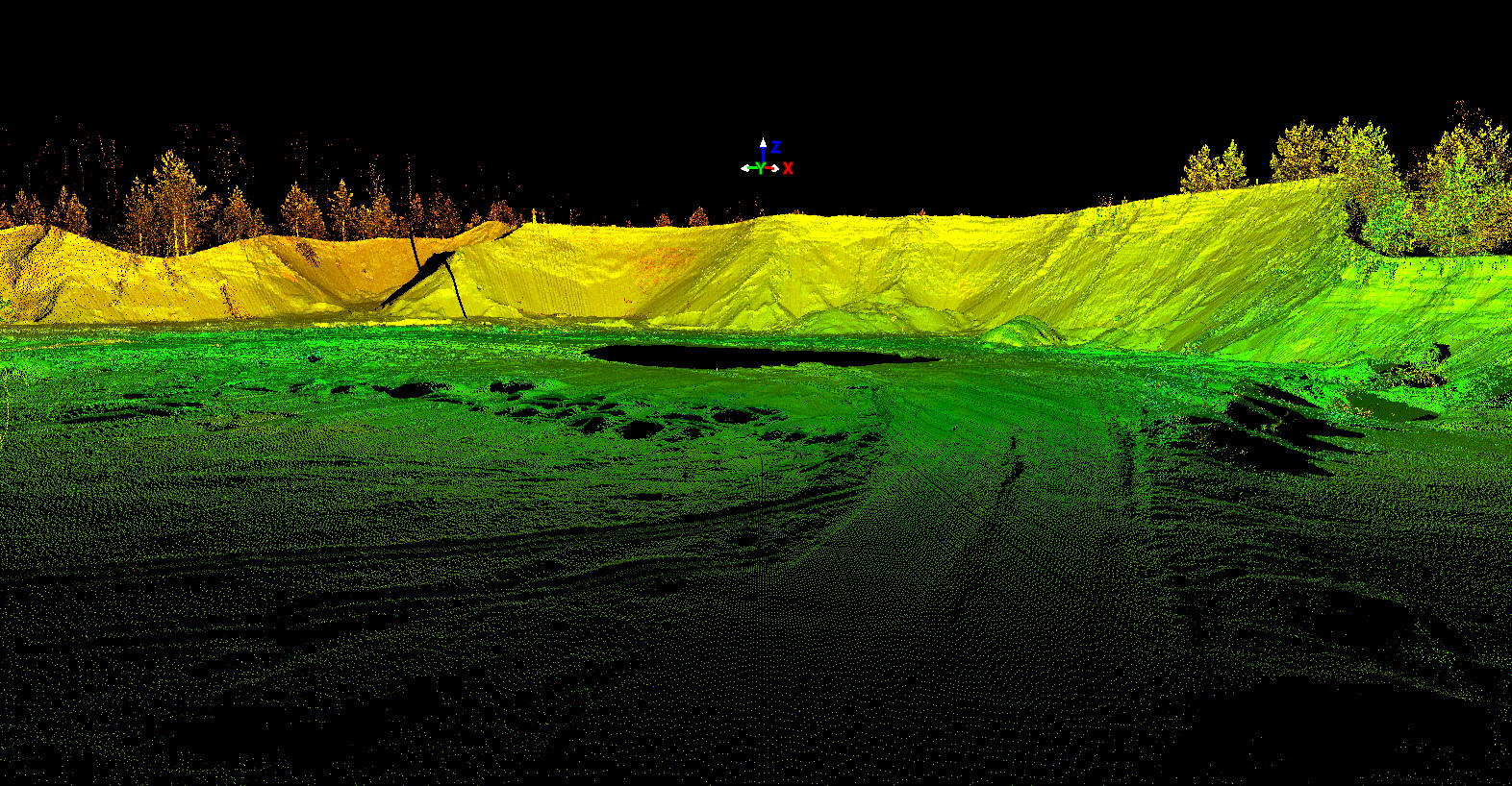Point cloud of a part of the sand pit